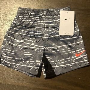 NWT Nike Toddlers Boys Be Real AOP Shorts  Wolf Gray